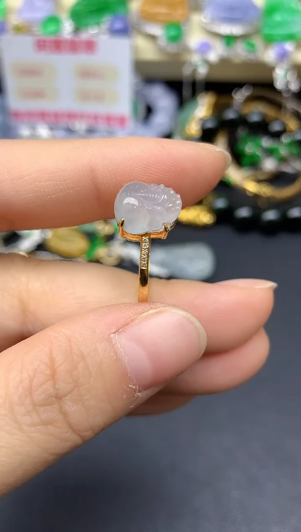 18K金镶嵌戒指翡翠184-翡翠雪姐天天见