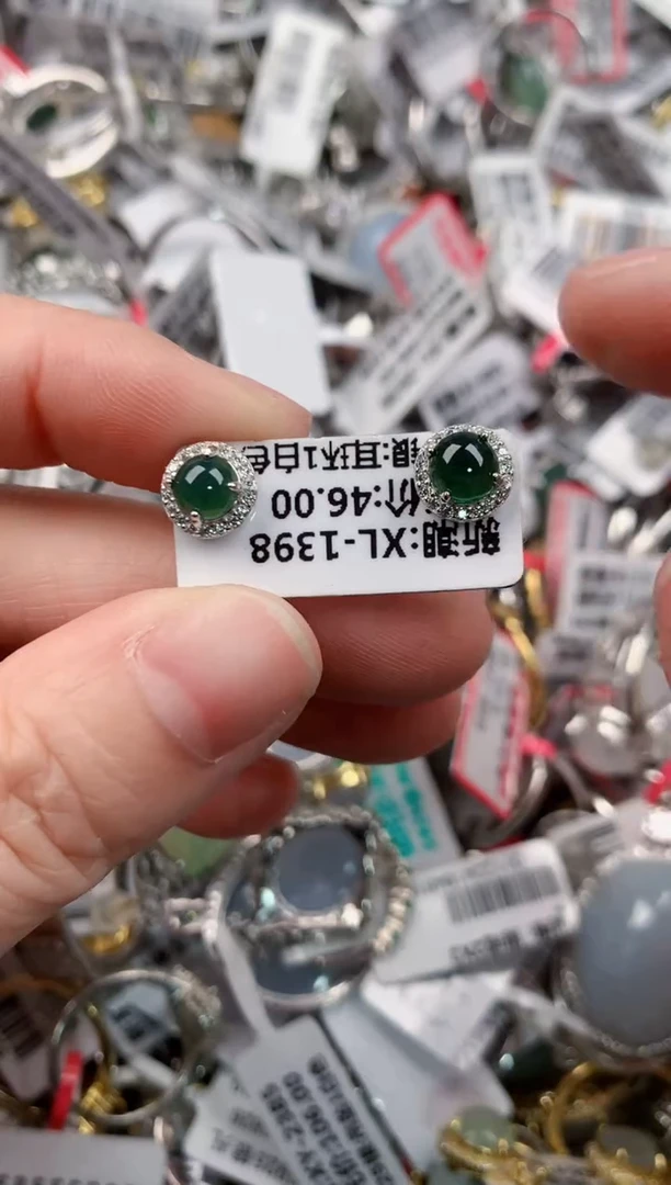 银S925镶嵌戒指翡翠222----1