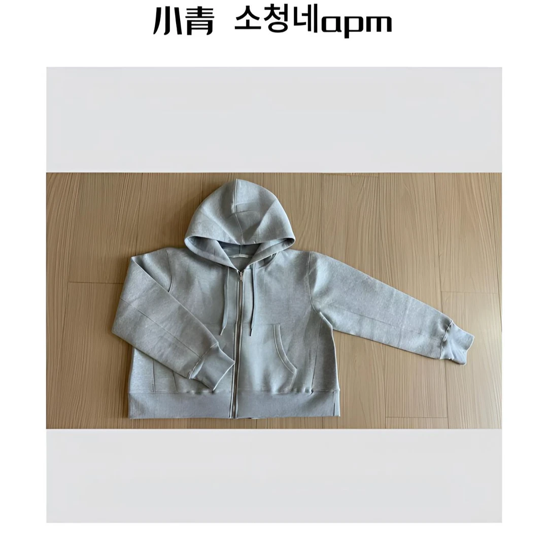 韩国东大门 PELE/拉链卫衣连帽外套