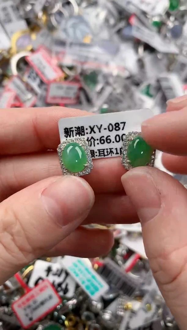 银S925镶嵌戒指翡翠222     2