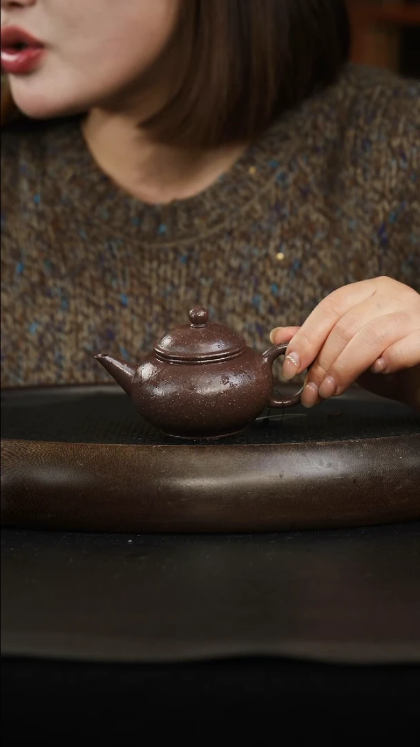 茶壶紫砂手磨天青 水平 180cc左右