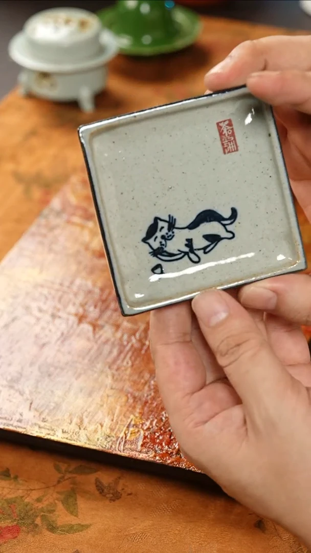 茶具粗陶杯垫 粗陶杯垫-------醉猫