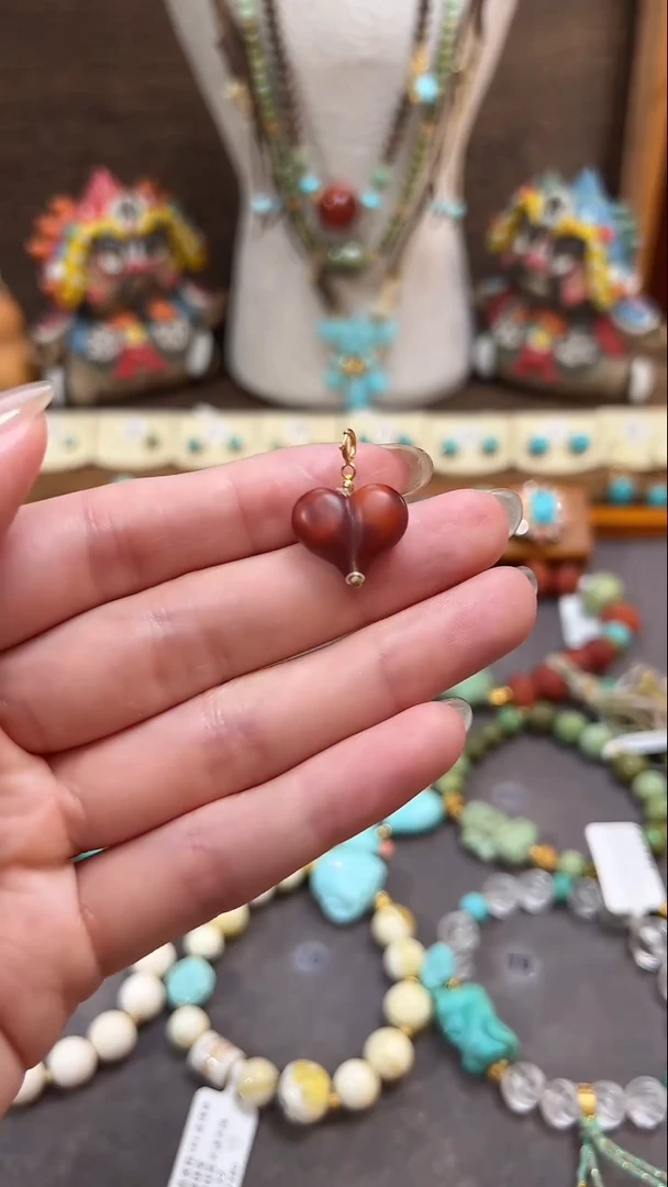 南红玛瑙提溜18K金镶嵌南红提溜