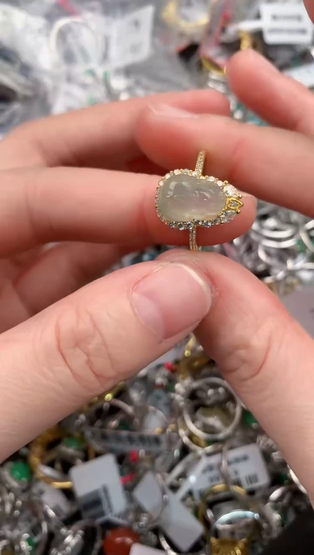 银S925镶嵌戒指翡翠111--5