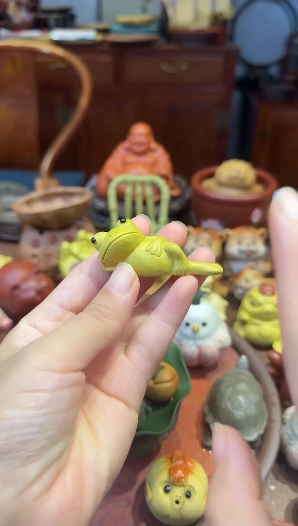 紫砂茶宠段泥躺平蛙
