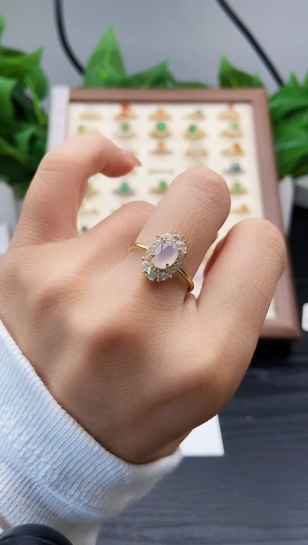 银S925镶嵌戒指翡翠12