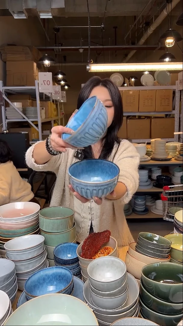 瓷245外贸尾货窑变釉下彩默外微瑕