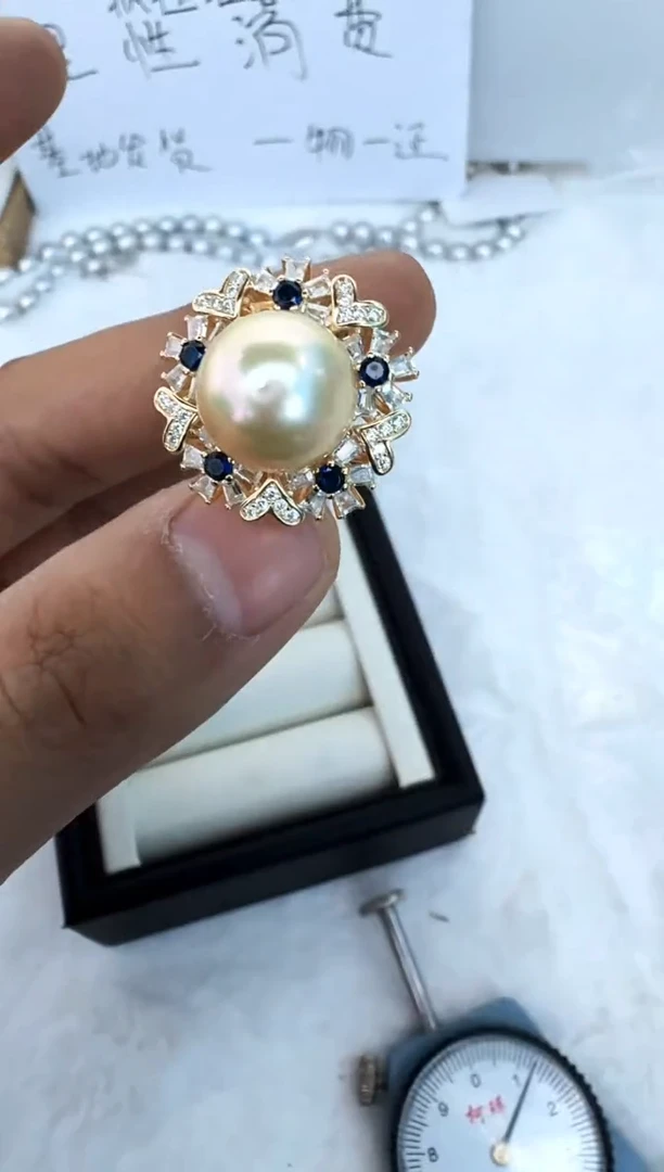 【闪购商品】海水珍珠戒指银S925镶嵌戒指