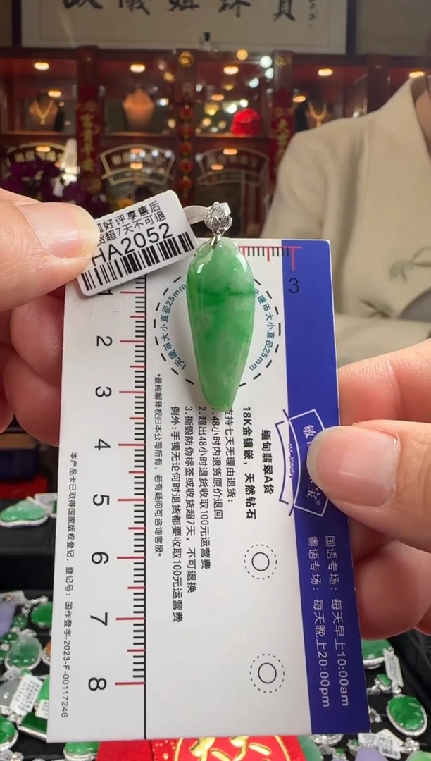 【闪购商品】翡翠颈饰18K金镶嵌HA2052辣椒仔