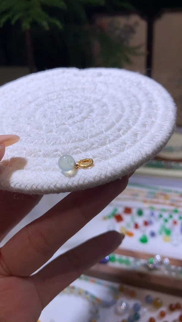 18K金镶嵌定制翡翠感***你6.4卡滴流