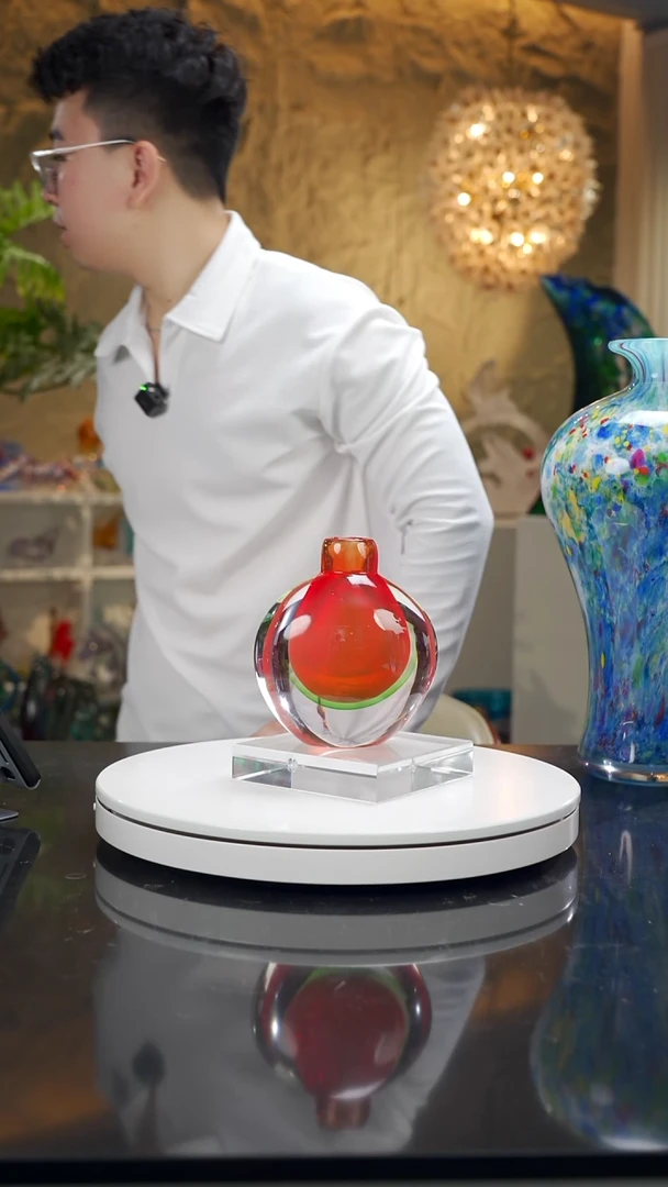 手工艺品琉璃红色香薰瓶