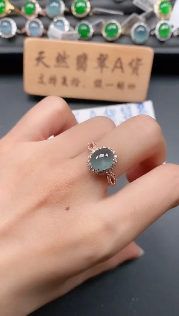银S925镶嵌戒指翡翠111
