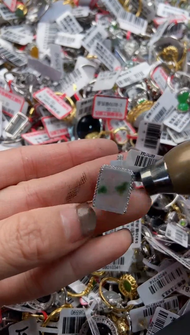 银S925镶嵌戒指翡翠7777---2