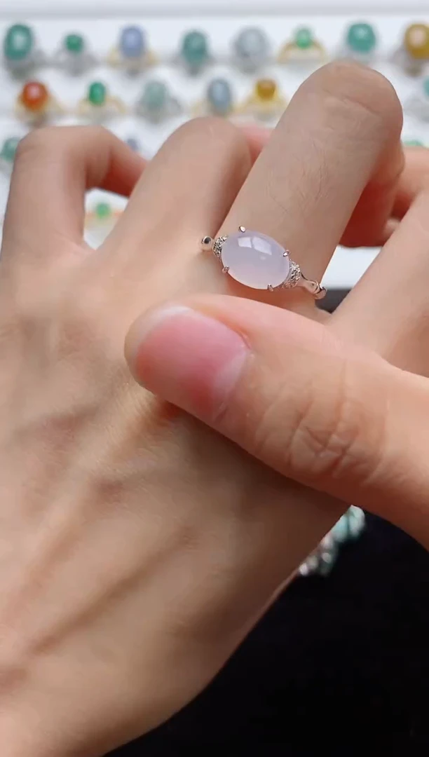 翡翠戒指银S925镶嵌.........