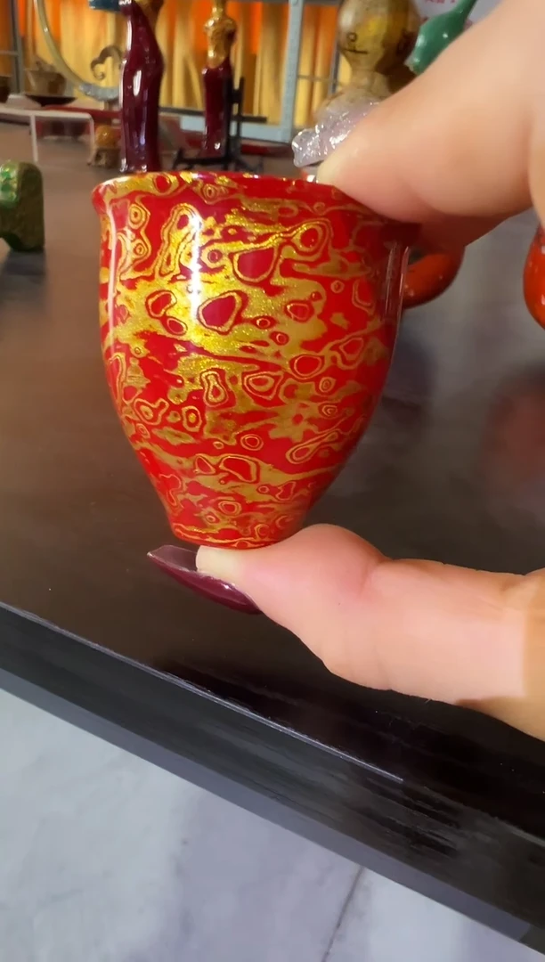 红金一口杯-太古大漆