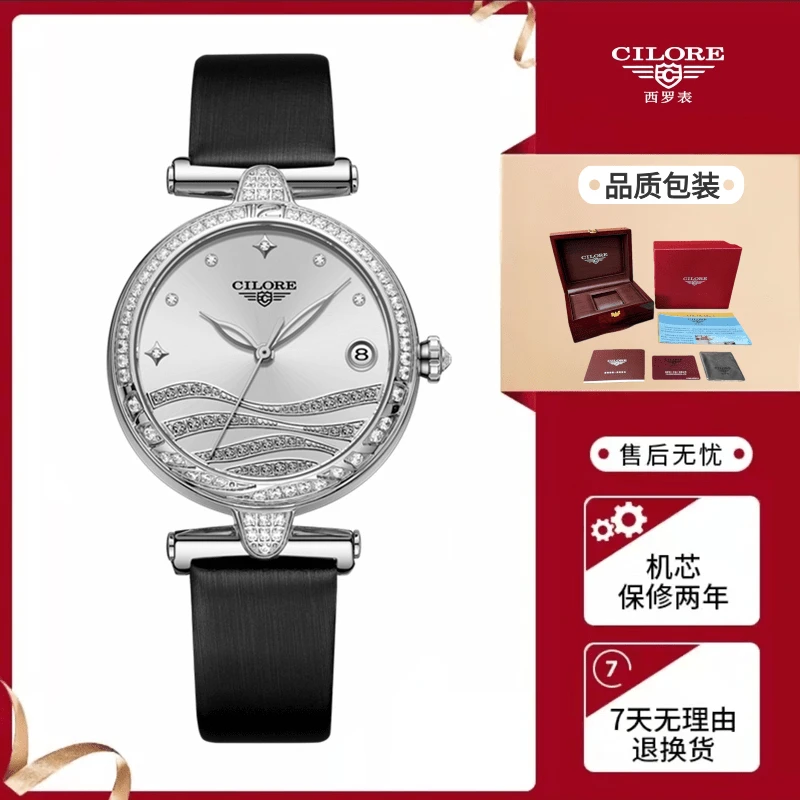 天鹅湖系列 女士全自动机械表豪镶钻日历款（南方）