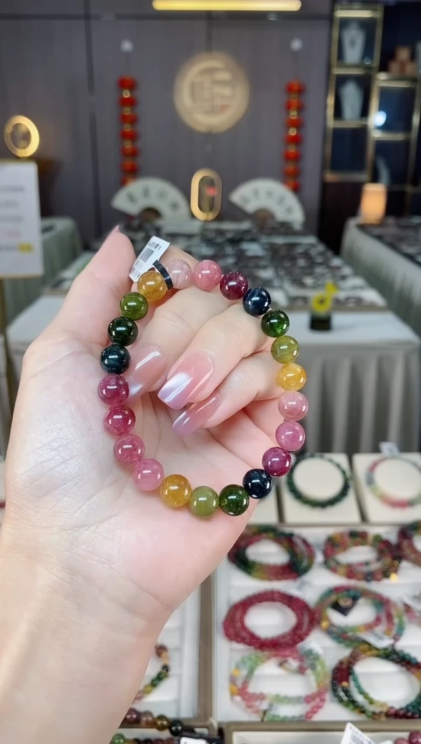 未镶嵌老矿碧玺色标单圈手串8mm+碧玺hon多样性发货一条