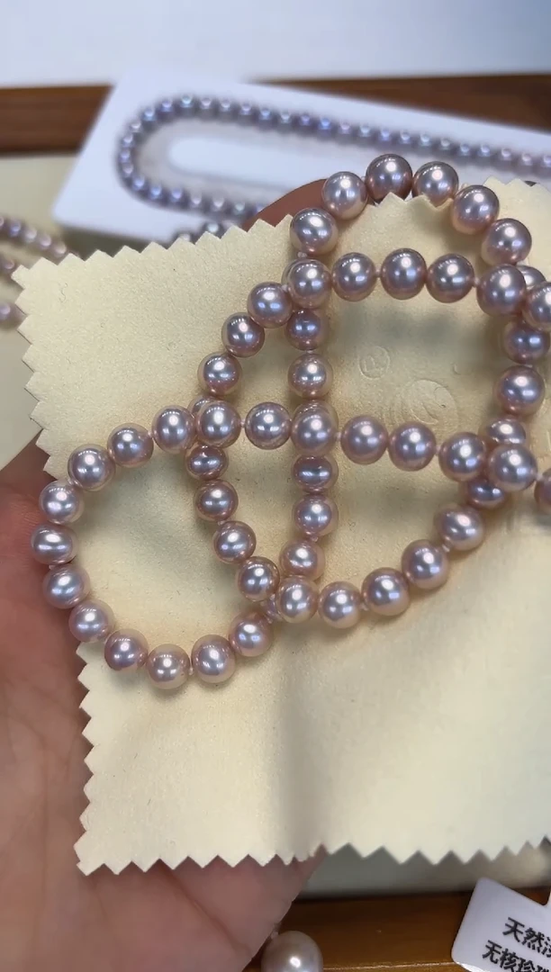 颈饰银S925镶嵌淡水珍珠6.5-7MM无核