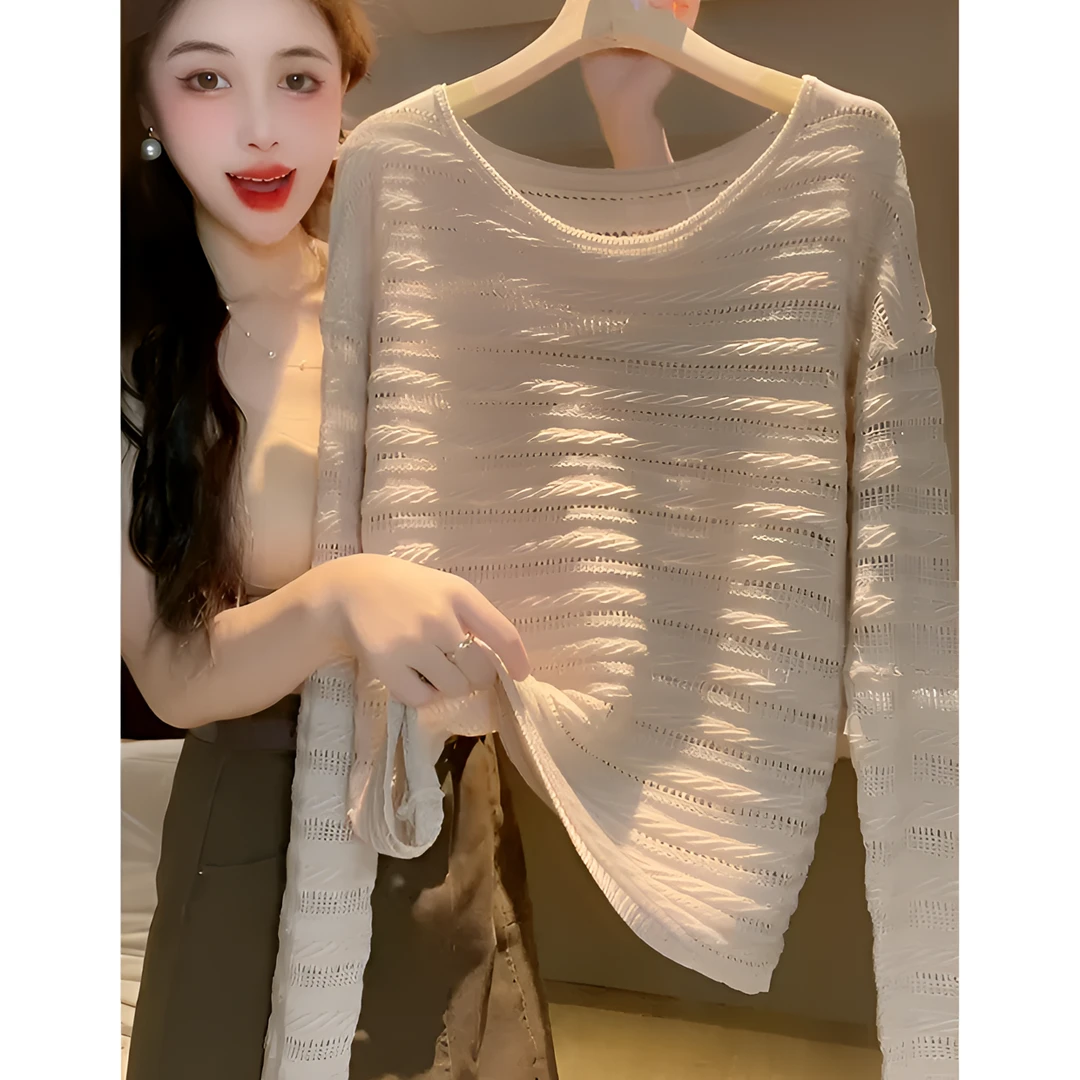 2025秋季欧货轻奢高级小个子炸街减龄百搭宽松别致奶咖色条纹T恤