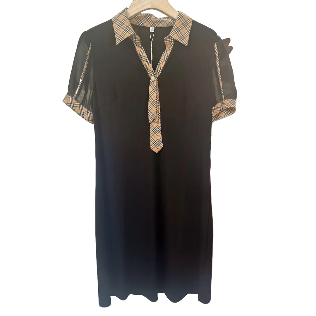 【JX2061黑色气质裙】麦多多专属2025时尚百搭洋气夏中长款连衣裙