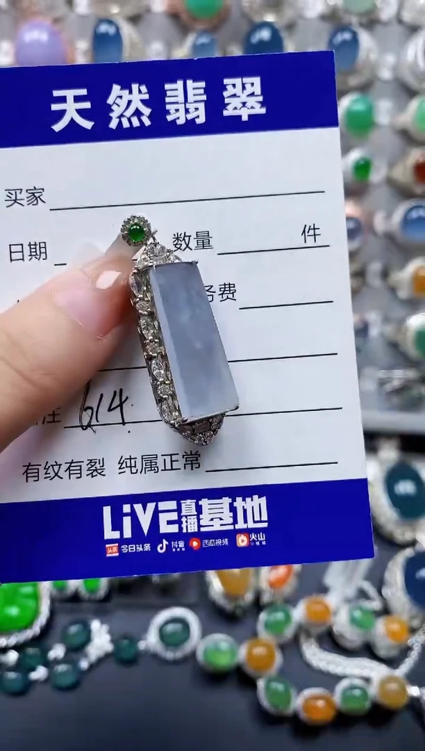 翡翠银S925镶嵌颈饰0624