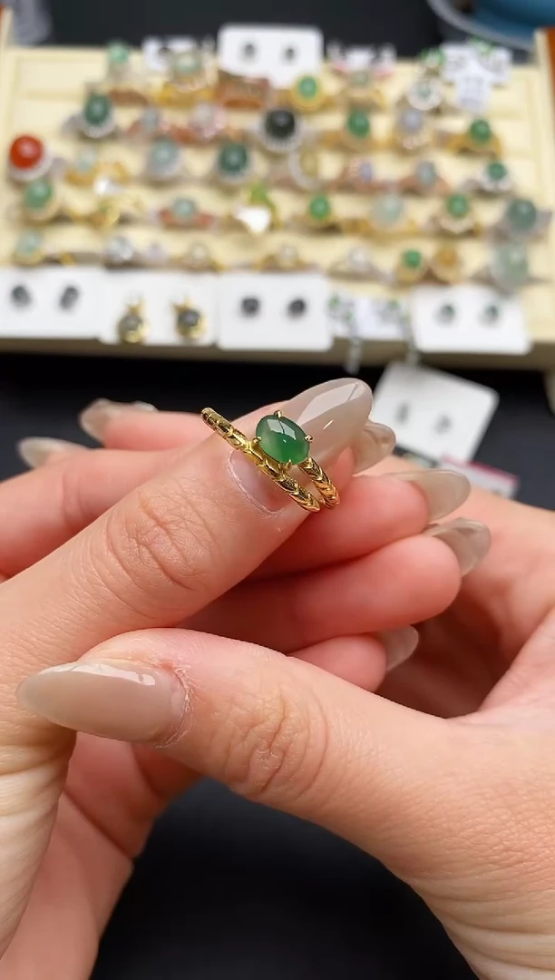 【闪购商品】翡翠戒指银S925镶嵌11111111+3