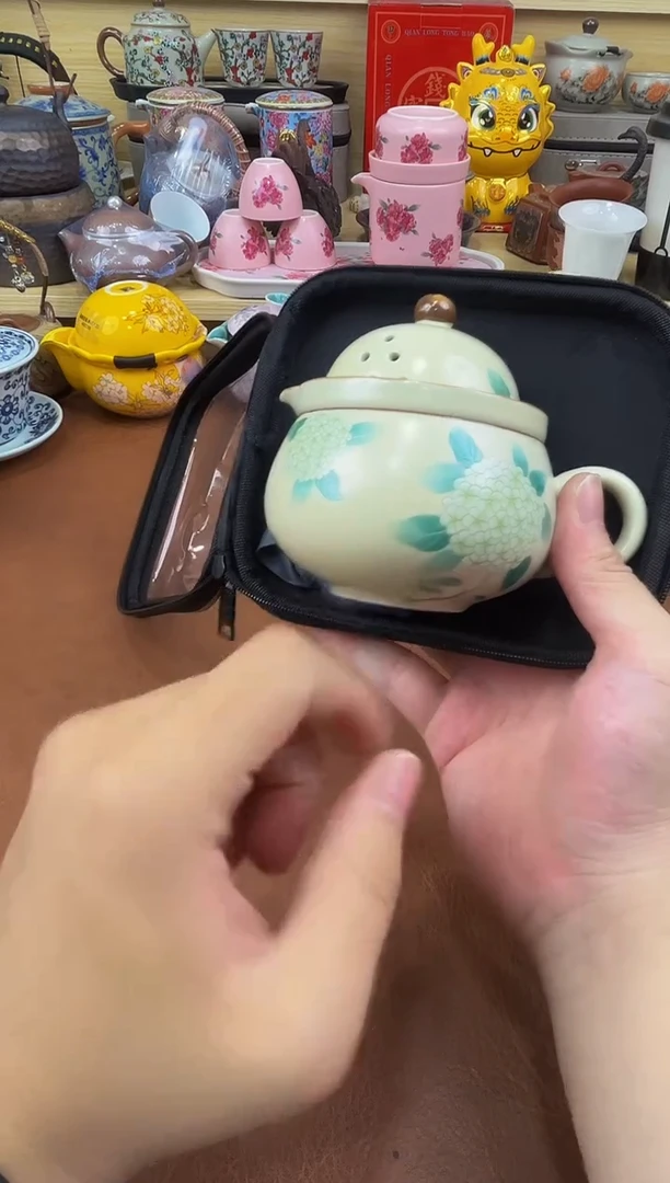 陶瓷茶具摆件旅行套组