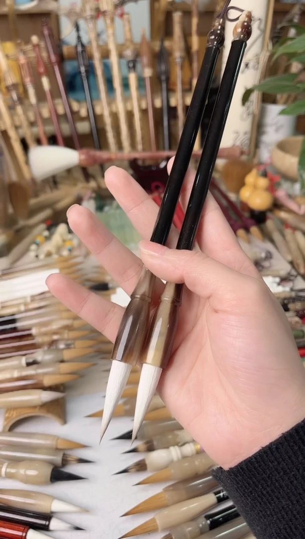 【清水试笔，拒绝蘸墨】墨琳笔庄毛笔2支兼毫