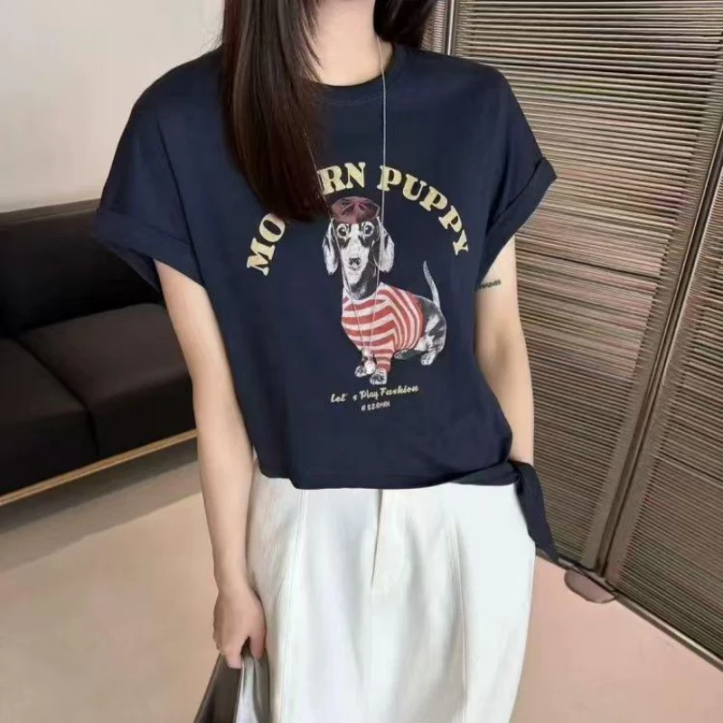 格桑米Gesamy小狗系带短袖T恤25W-G223