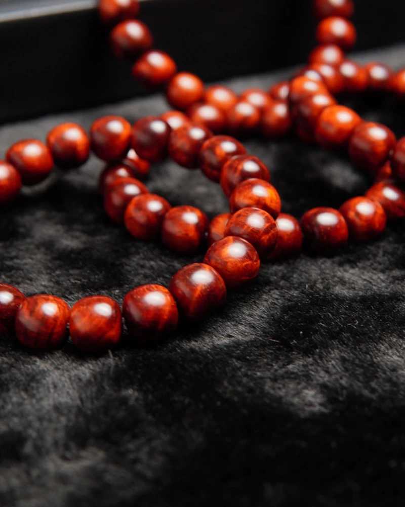 满水波纹 树头料 10mm 油性纹理皆满分 原生态 印度小叶紫檀手串