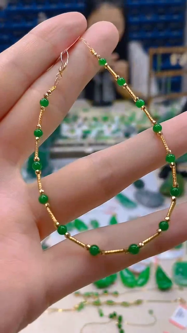 颈饰18K金镶嵌翡翠新号开播 全场乱卖