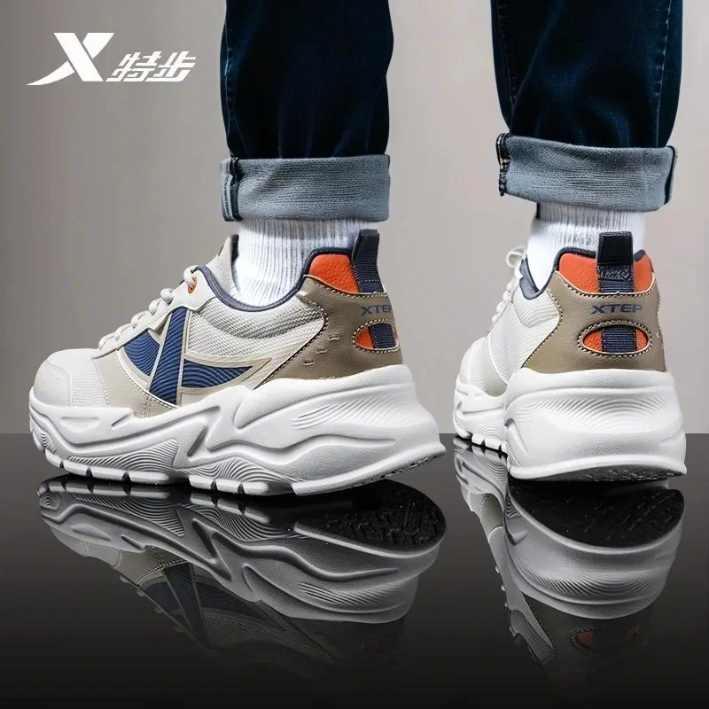 特步男鞋春季新款休闲欧若风网面透气增高老爹鞋潮鞋欧若风穿搭