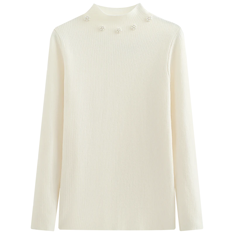 【加绒】慕兔半高领内搭长袖针织衫秋冬女新款小个子显瘦打底上衣