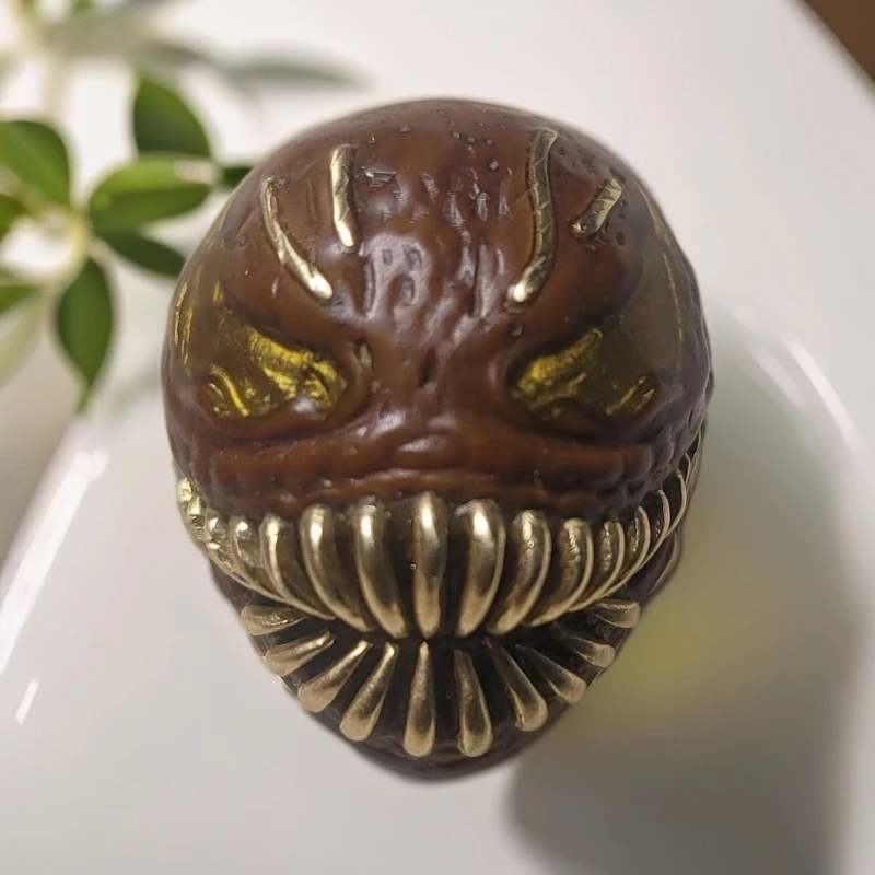 紫金鼠雕刻单籽毒液精工手工黄铜镶嵌独特万能男士小众文玩