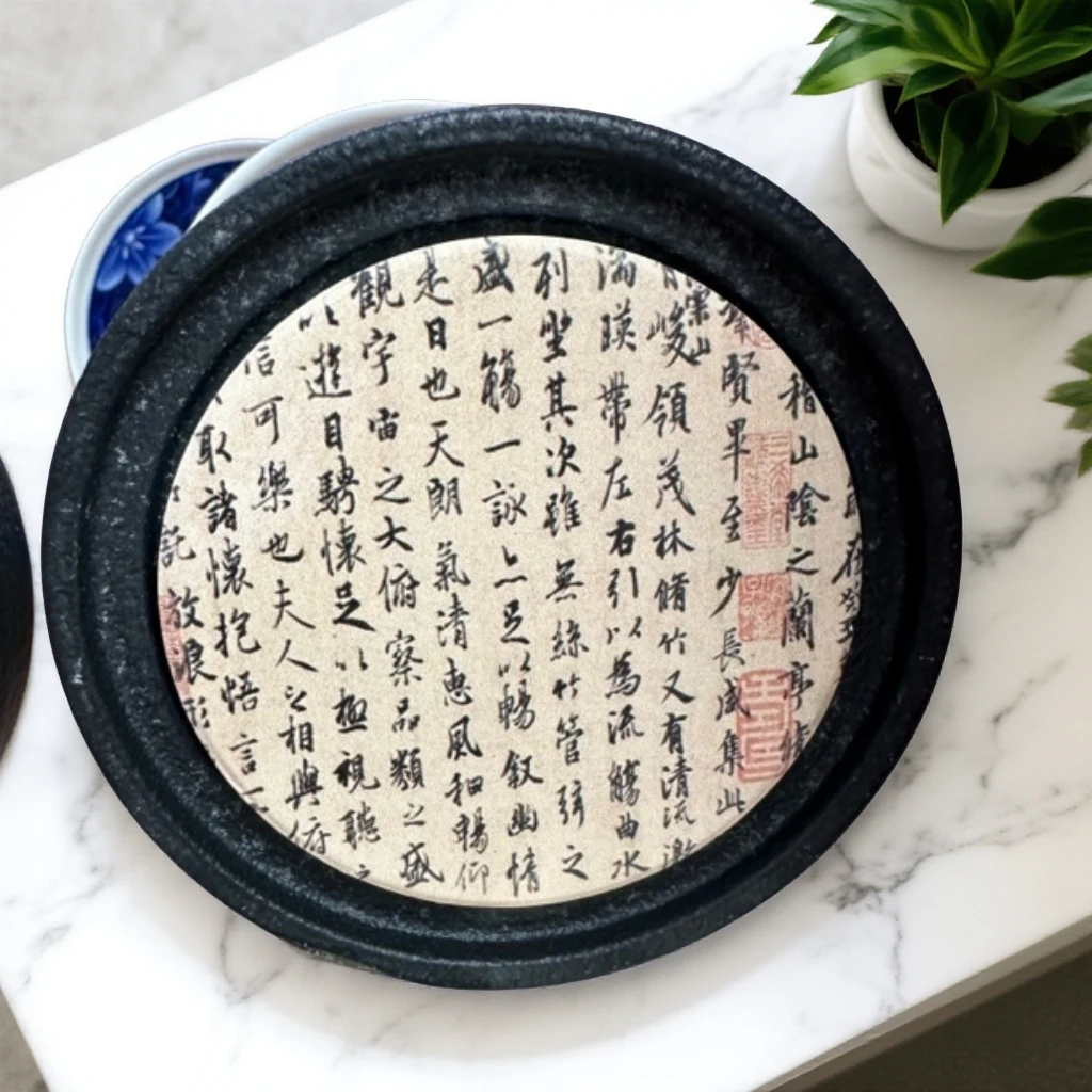 吸水石杯垫功夫茶道隔热防烫（花色随机发）