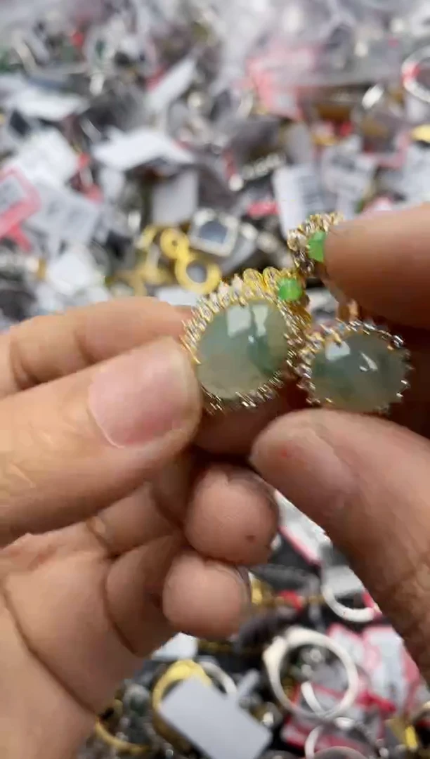 银S925镶嵌戒指翡翠777-----8