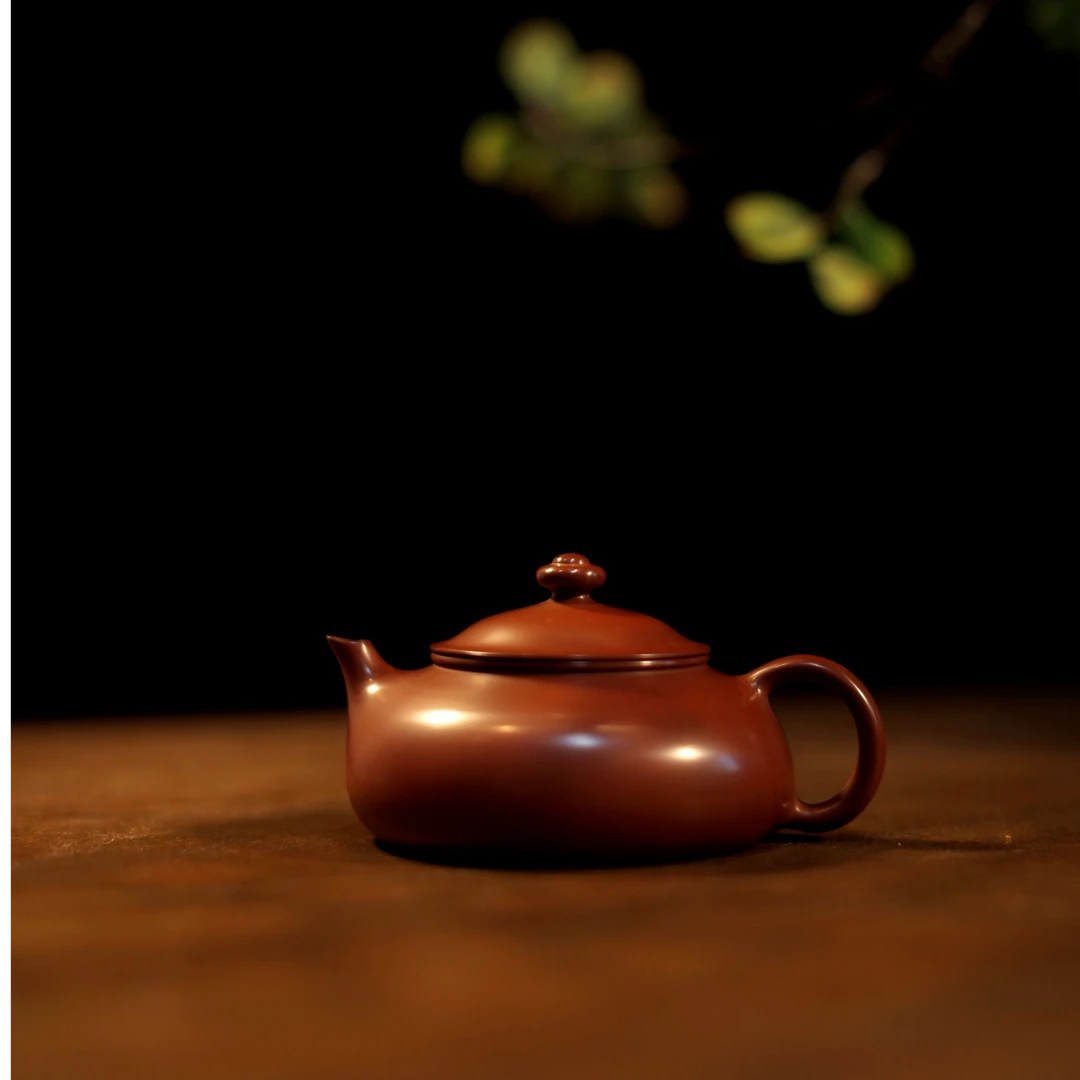 茗睿轩【老朱泥~寒江】潮州手拉壶 全手工原矿老朱泥手拉小品壶紫砂