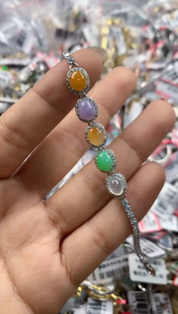 银S925镶嵌戒指翡翠4444----6