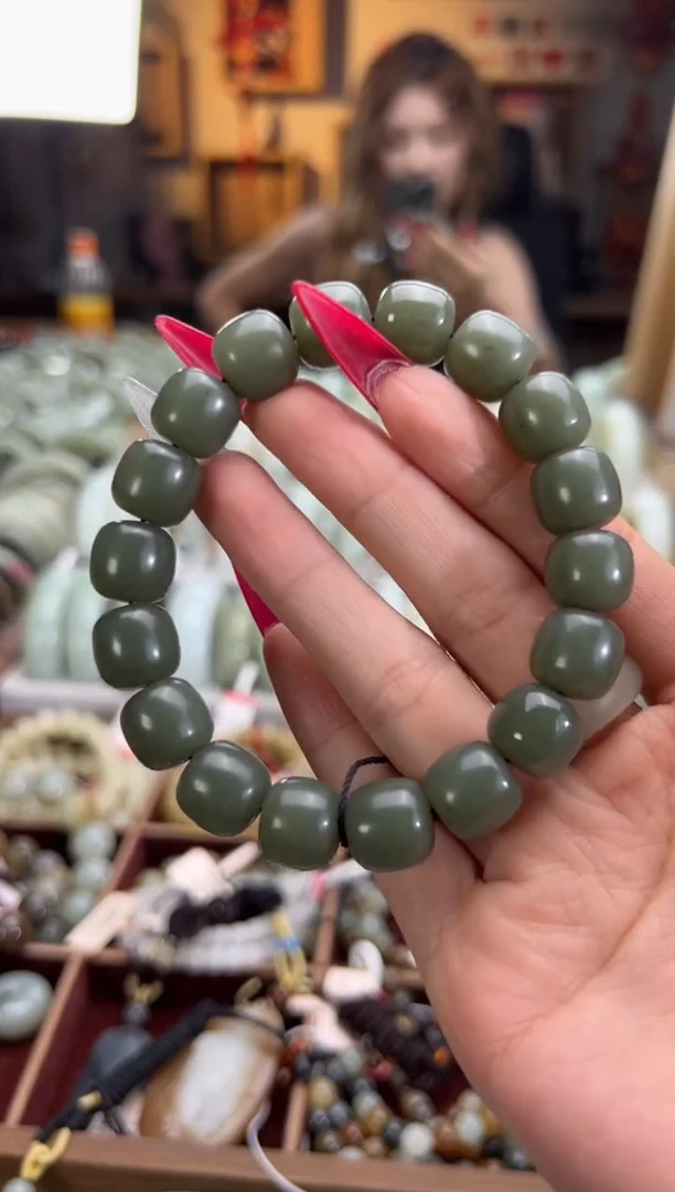 手串未镶嵌和田玉A*塔县皮勒青老型珠手串卡11*12
