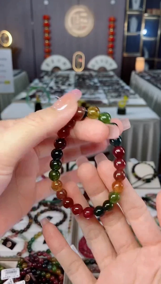 未镶嵌收藏级老矿碧玺单圈手串8mm+碧玺hon多样性发货一条