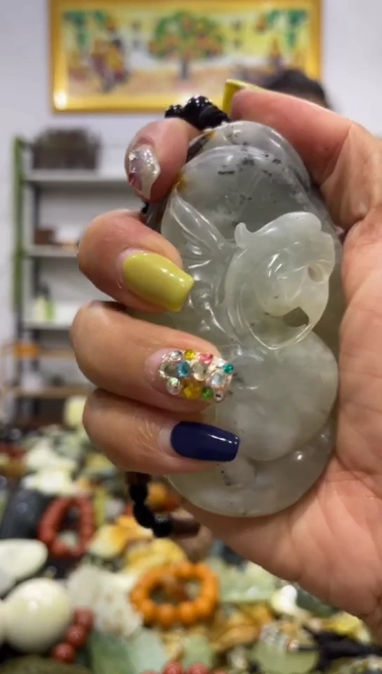 未镶嵌岫玉手把