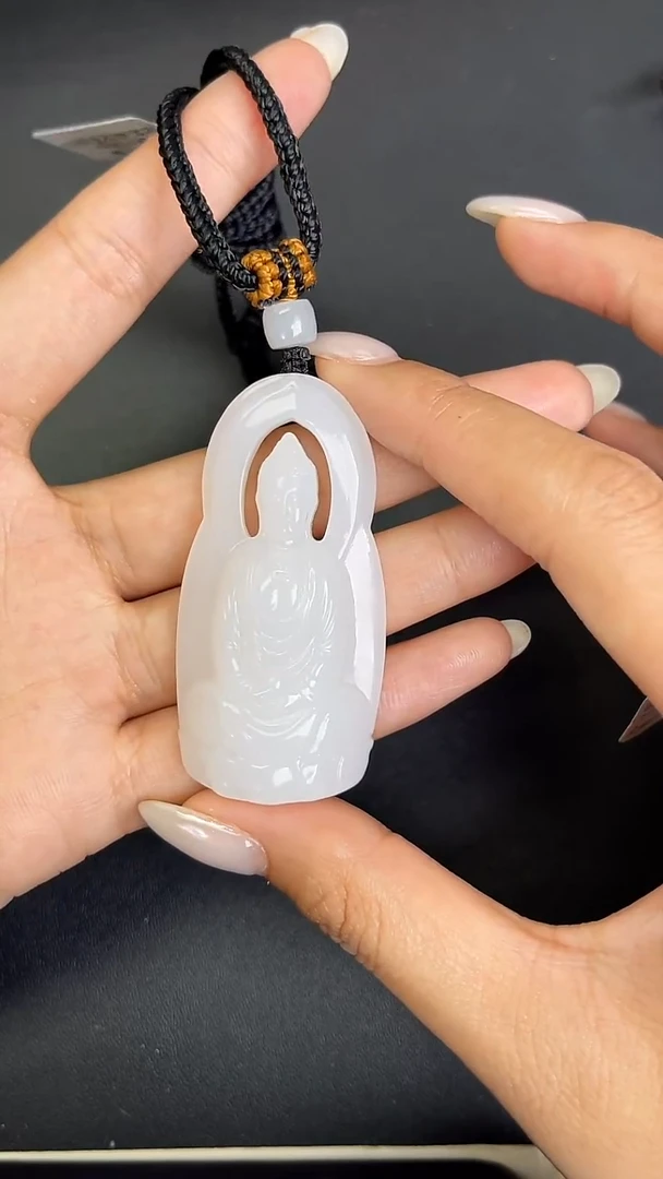 颈饰未镶嵌和田玉710060#和田玉羊脂白玉精雕大日如来吊坠多人