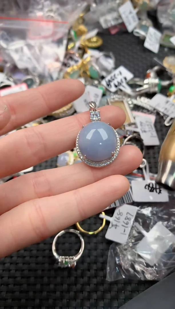 银S925镶嵌戒指翡翠333------3