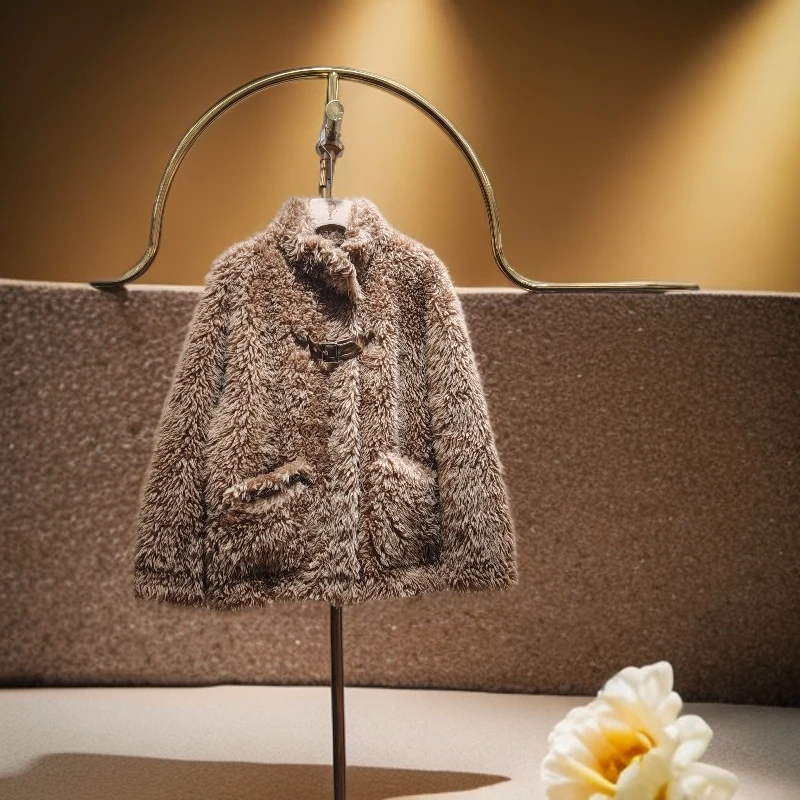 A163女立领牛角扣宽松型长袖短外套上衣小香风女装气质