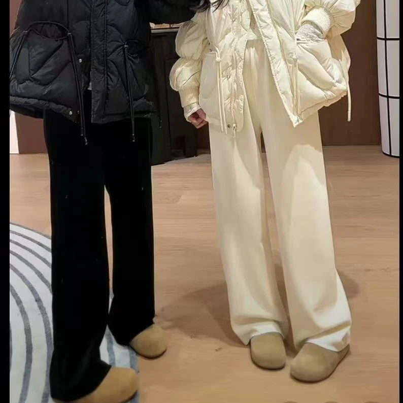 拿恋JGCXH1256#【雪儿提成裤】加绒百搭简约直筒裤1256