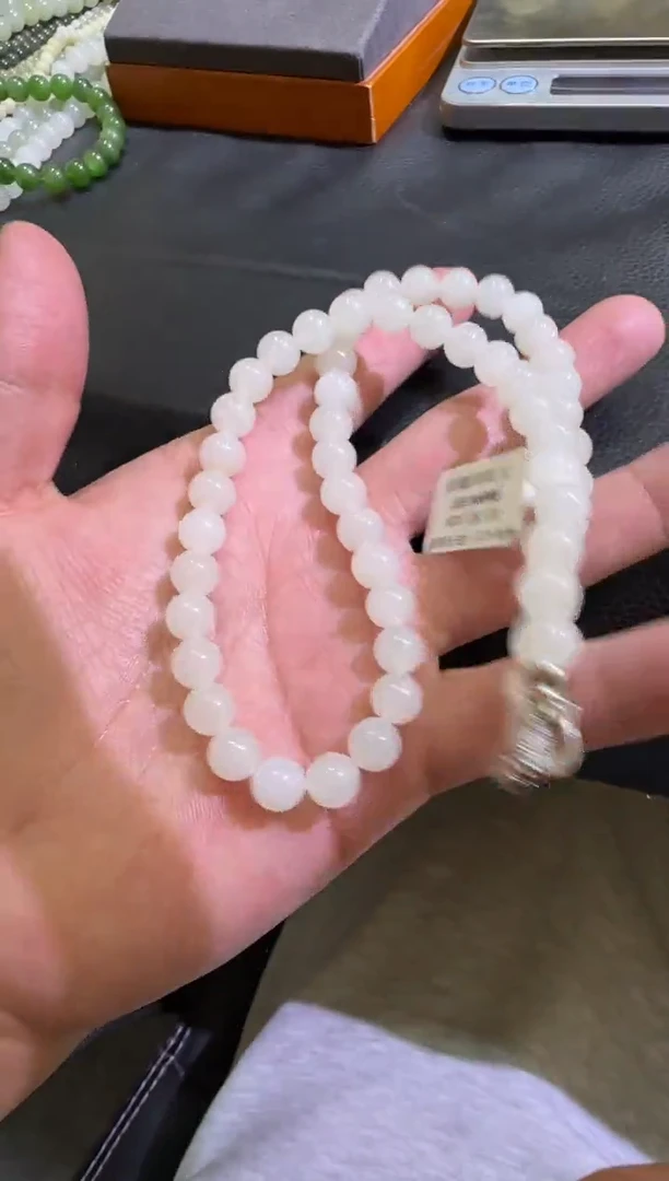 未镶嵌手串和田玉天泰白玉妈妈链（产地直发）