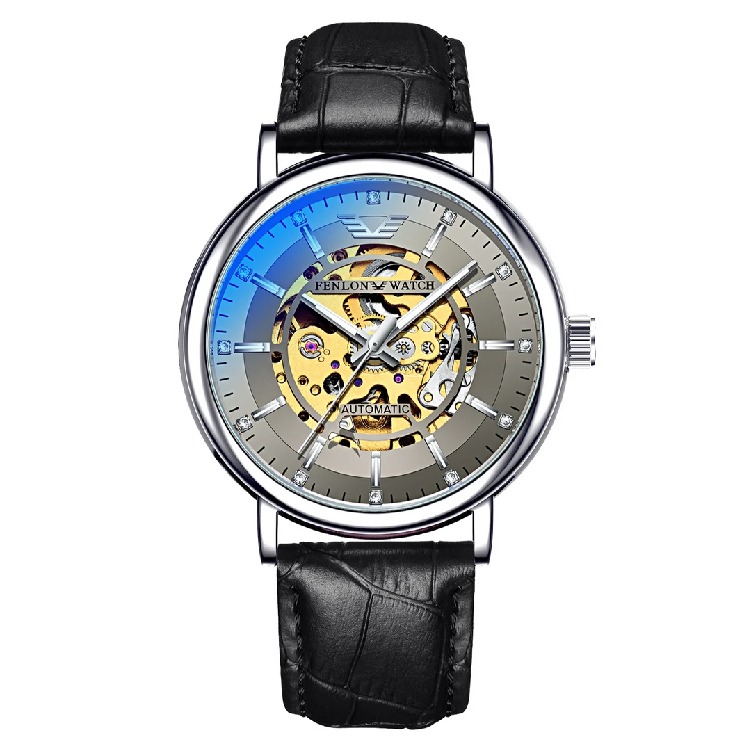 【高总补贴】峰浪系列自动机械表 双面镂空皮带男士手表