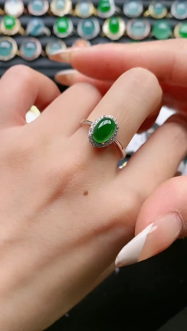 【闪购商品】翡翠戒指银S925镶嵌111111