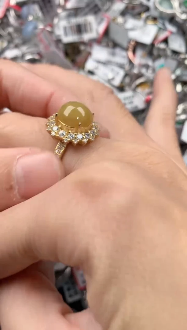 银S925镶嵌戒指翡翠4444-----9