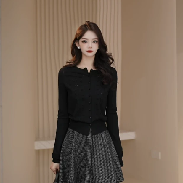 AMASS/阿玛施新款镂空提花冰丝针织开衫5499216